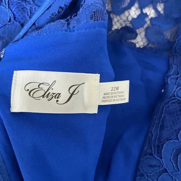 Eliza J cobolt blue lace layered mini dress - Picture 10 of 11
